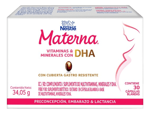 Materna Vitaminas & Minerales con DHA