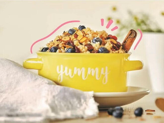 Quinoa con leche y blueberry